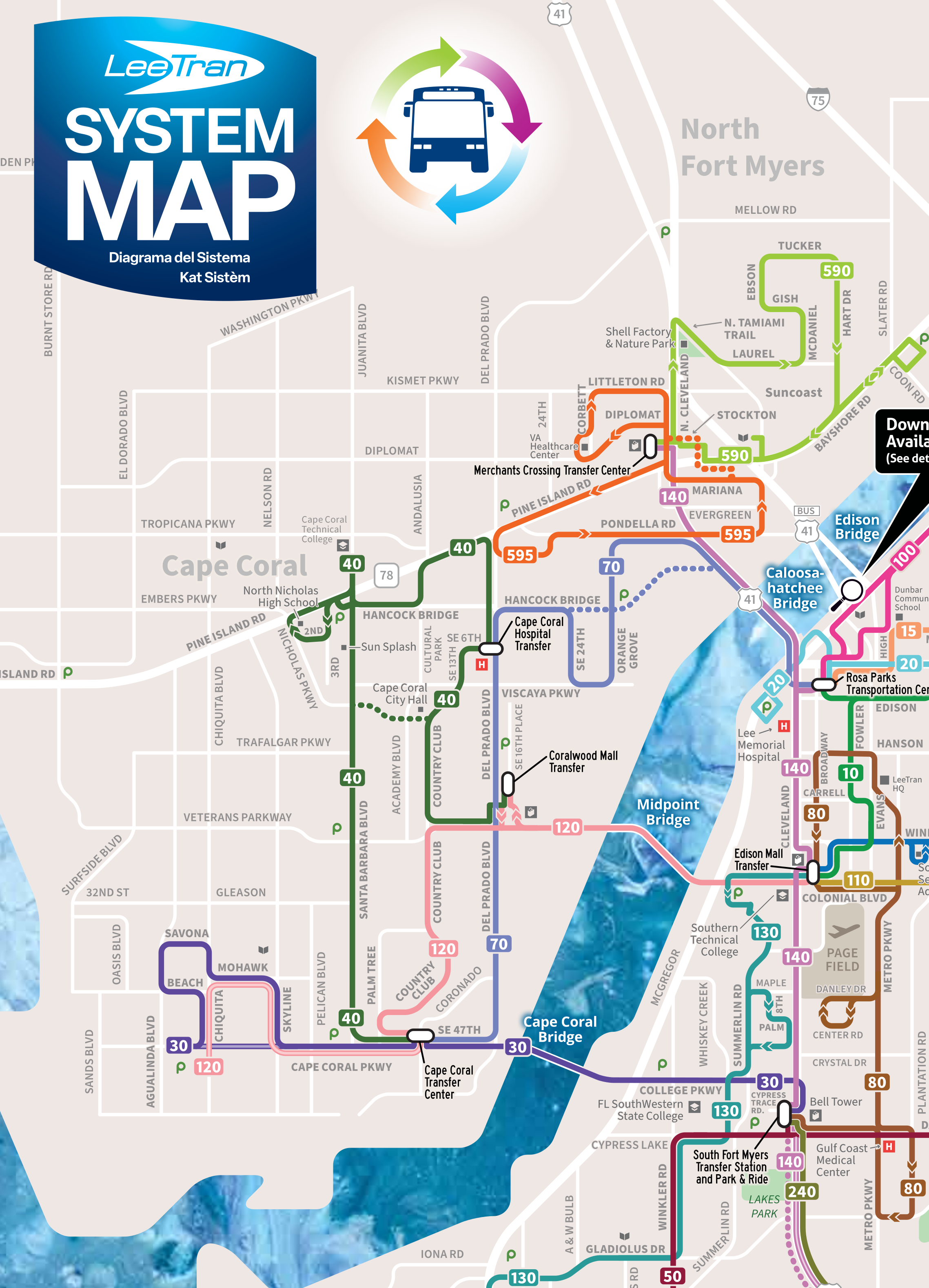 LeeTran Bus Routes Map